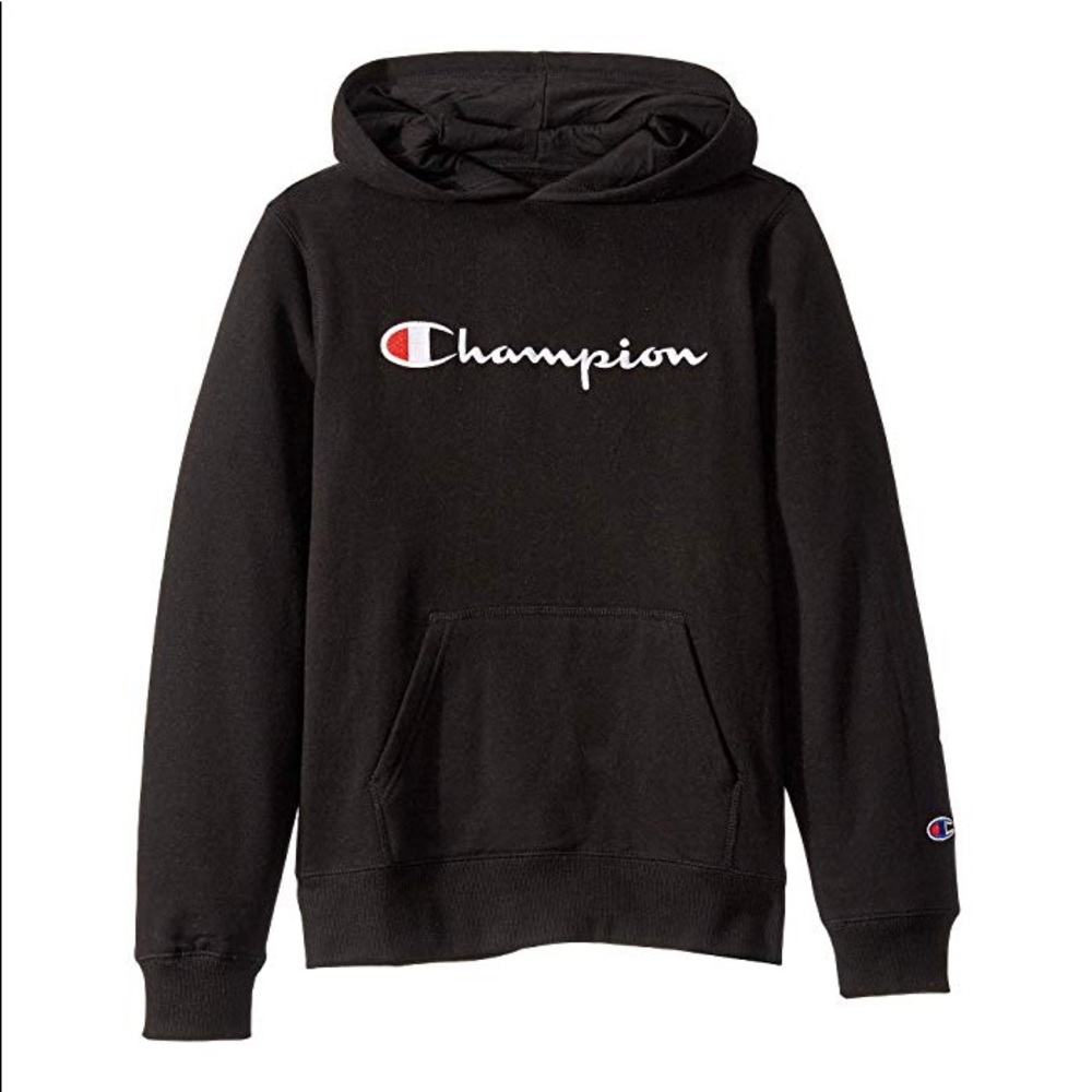 CHAMPION classic script black hoodie